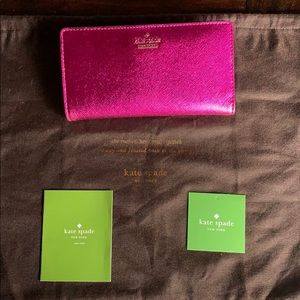 EUC Fuchsia Metallic Kate Spade Wallet